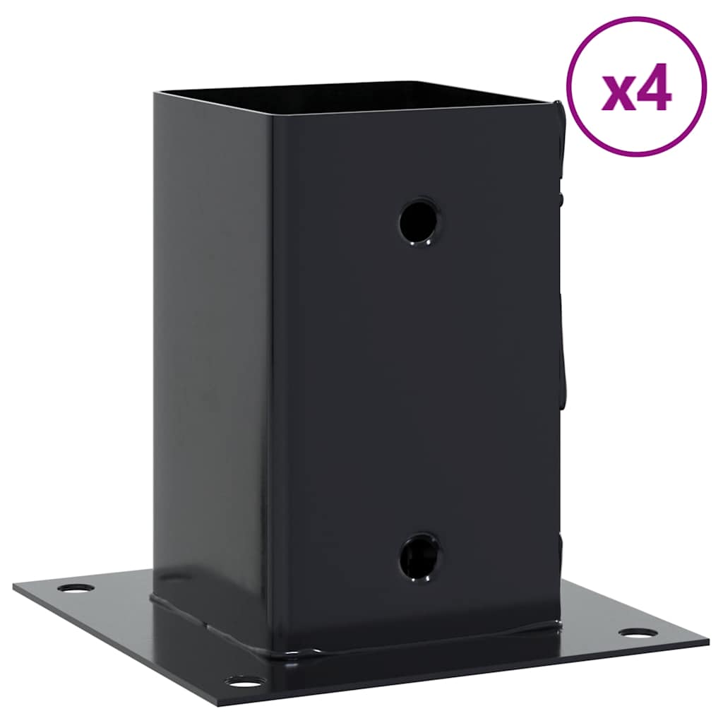 Vidaxl spokkels vierkant 4 st 81x81 mm gepoedercoat staal antraciet