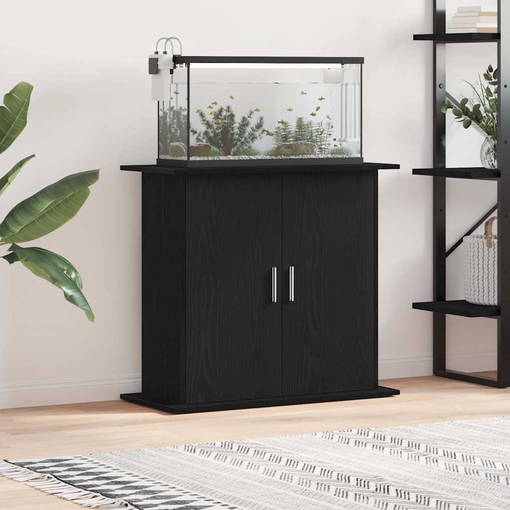 Vidaxl aquariumstandaard zwart eiken 81x36x73 cm bewerkt hout