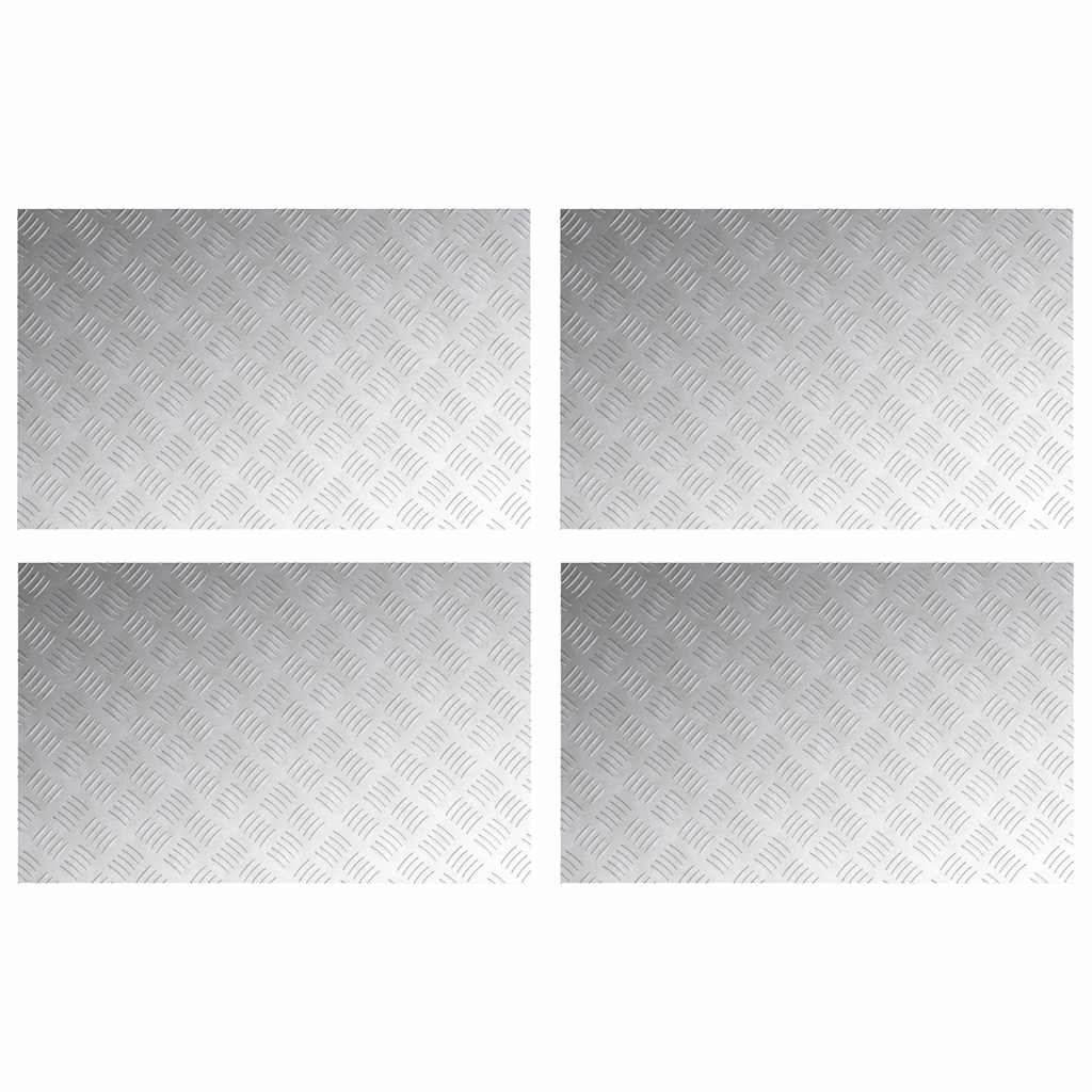 Vidaxl trap tread rechthoekig 4 pcs zilver 80 x 50 cm aluminium