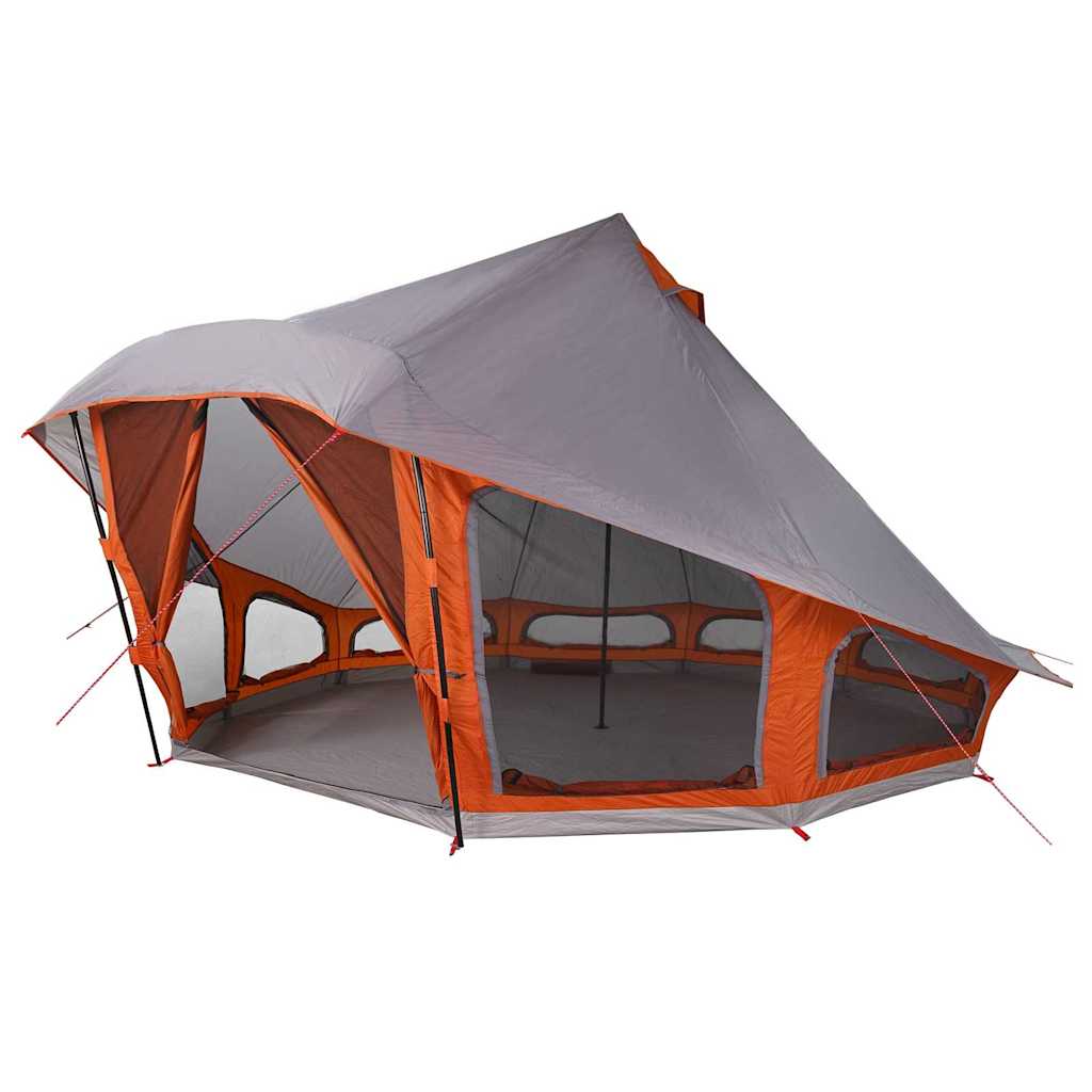 Vidaxl familie tipi tent tipi grijs en oranje 508 x 470 x 300 cm