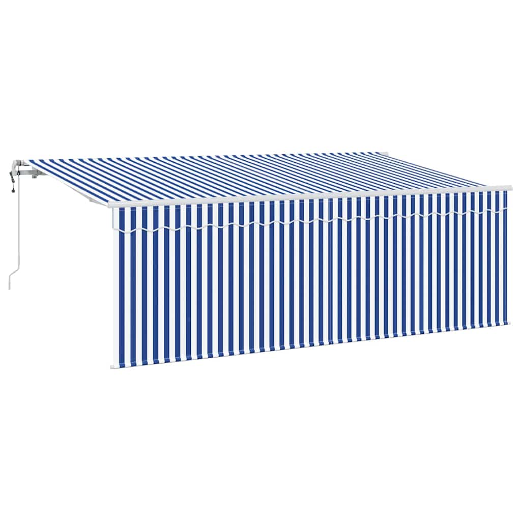Vidaxl inklapbaar zonnescherm gestreept blauw 350 x 200 cm stof