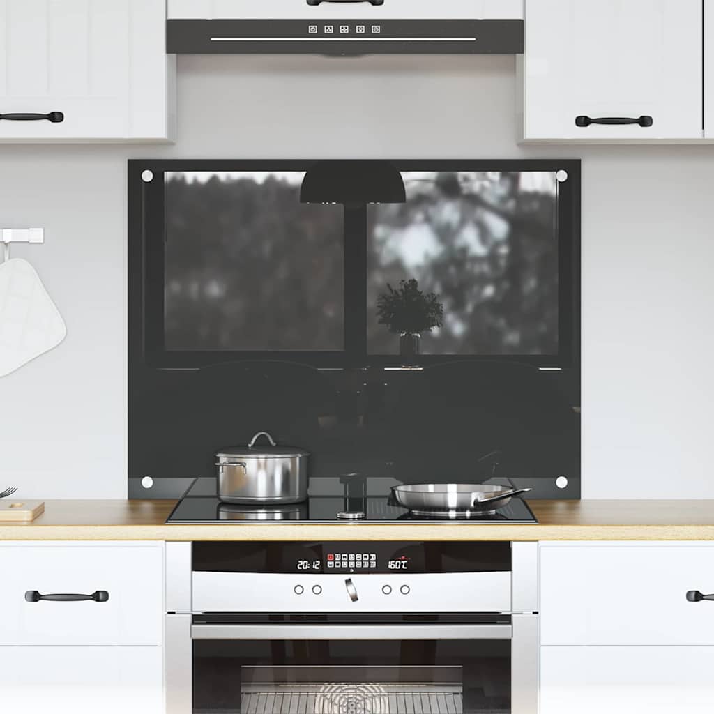 Vidaxl keuken spatscherm donkergrijs 80 x 60 cm gehard glas