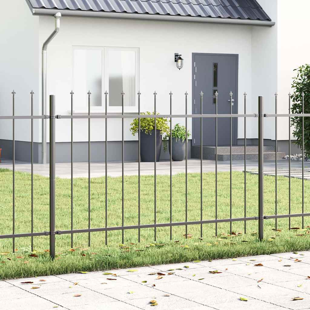 Vidaxl tuinhek 3 pcs grijs 5,1 x 1 m poedercoating staal