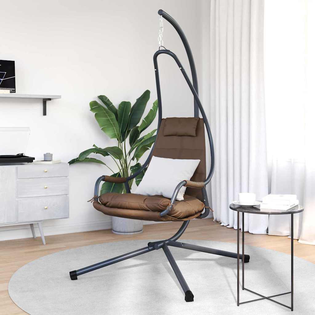 Vidaxl hangende ei-stoel koffiebruin 94 x 107 x 196,5 cm staal