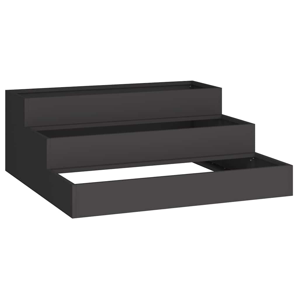 Vidaxl tuin bloempot zwart 90 x 90 x 35 cm koudgewalst staal
