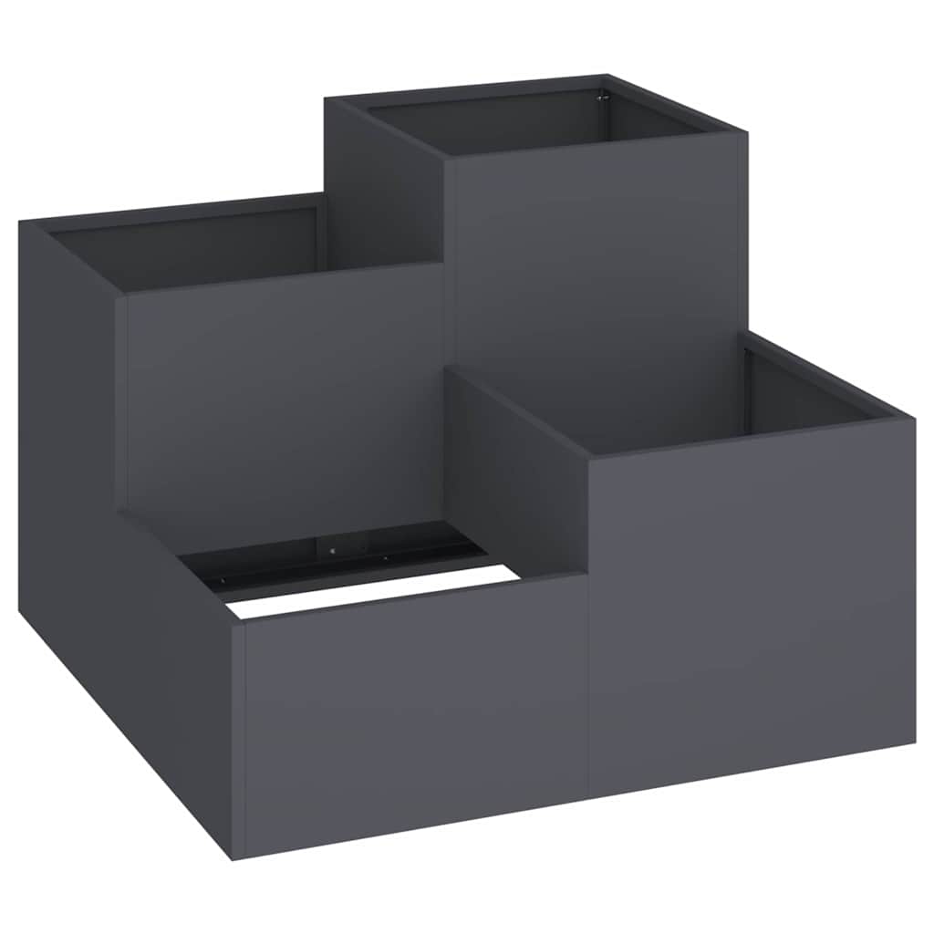 Vidaxl tuin bloempot antraciet 80 x 80 x 60 cm staal