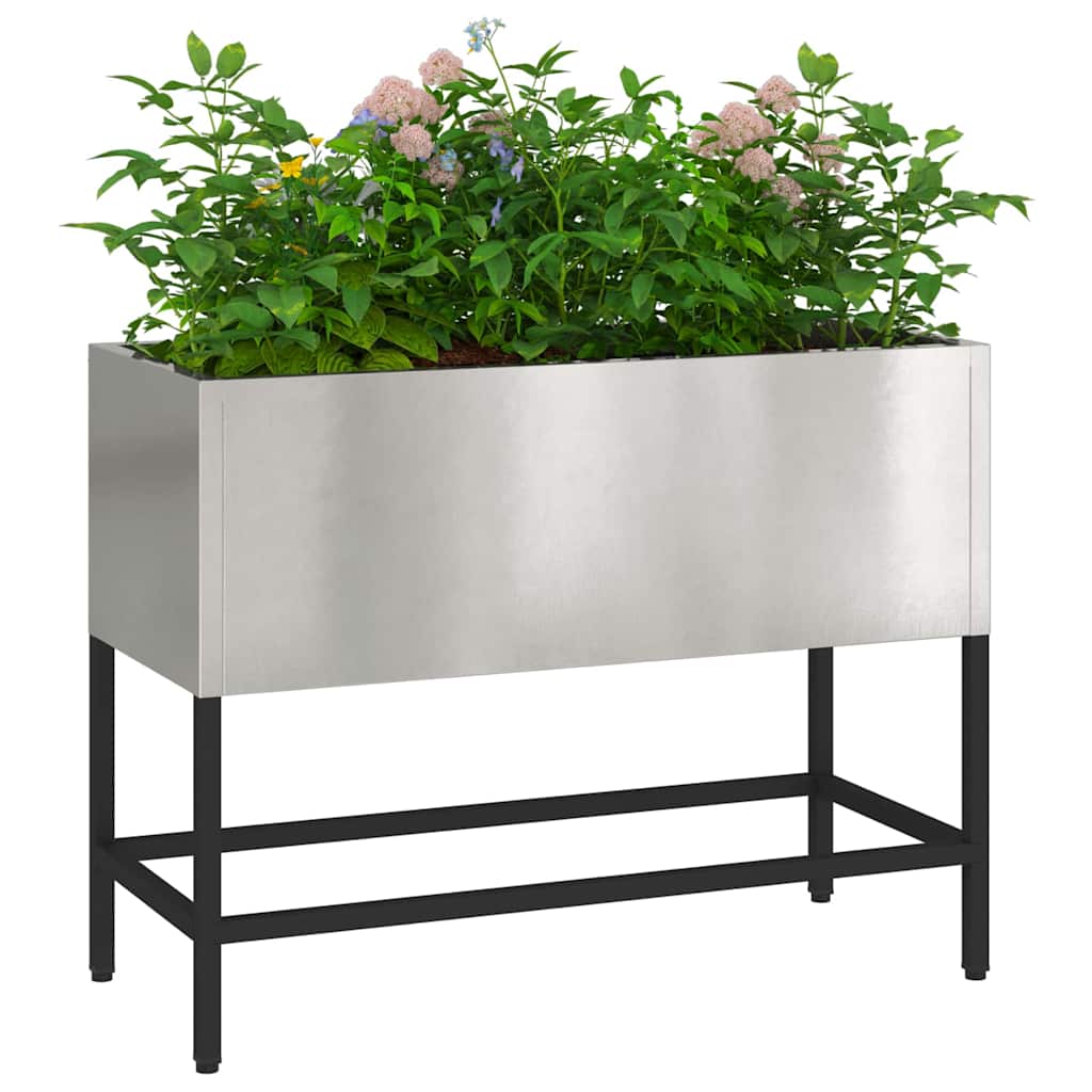 Vidaxl verhoogde tuin plantbak zilver 60 x 26 x 45 cm roestvrij staal