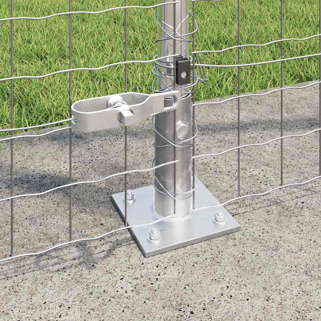 Vidaxl afrasteringspaal 7 pcs zilver staal