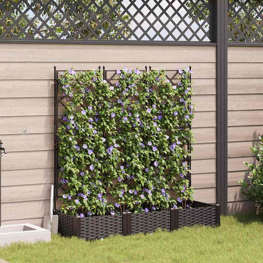 Vidaxl tuin bloempot 3 pcs bruin 120 x 40 x 125,5 cm staal