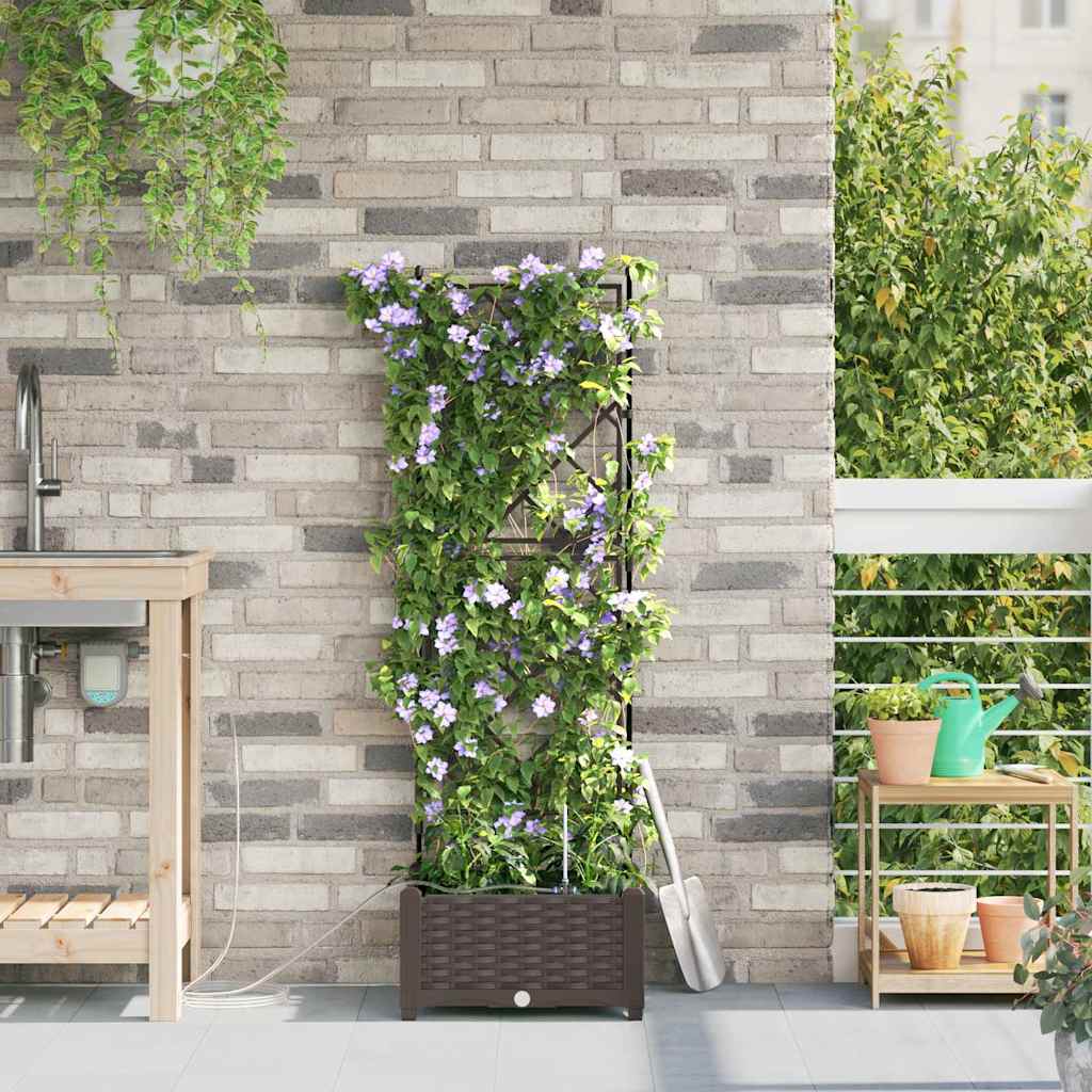 Vidaxl tuin bloempot bruin 40 x 40 x 126 cm staal