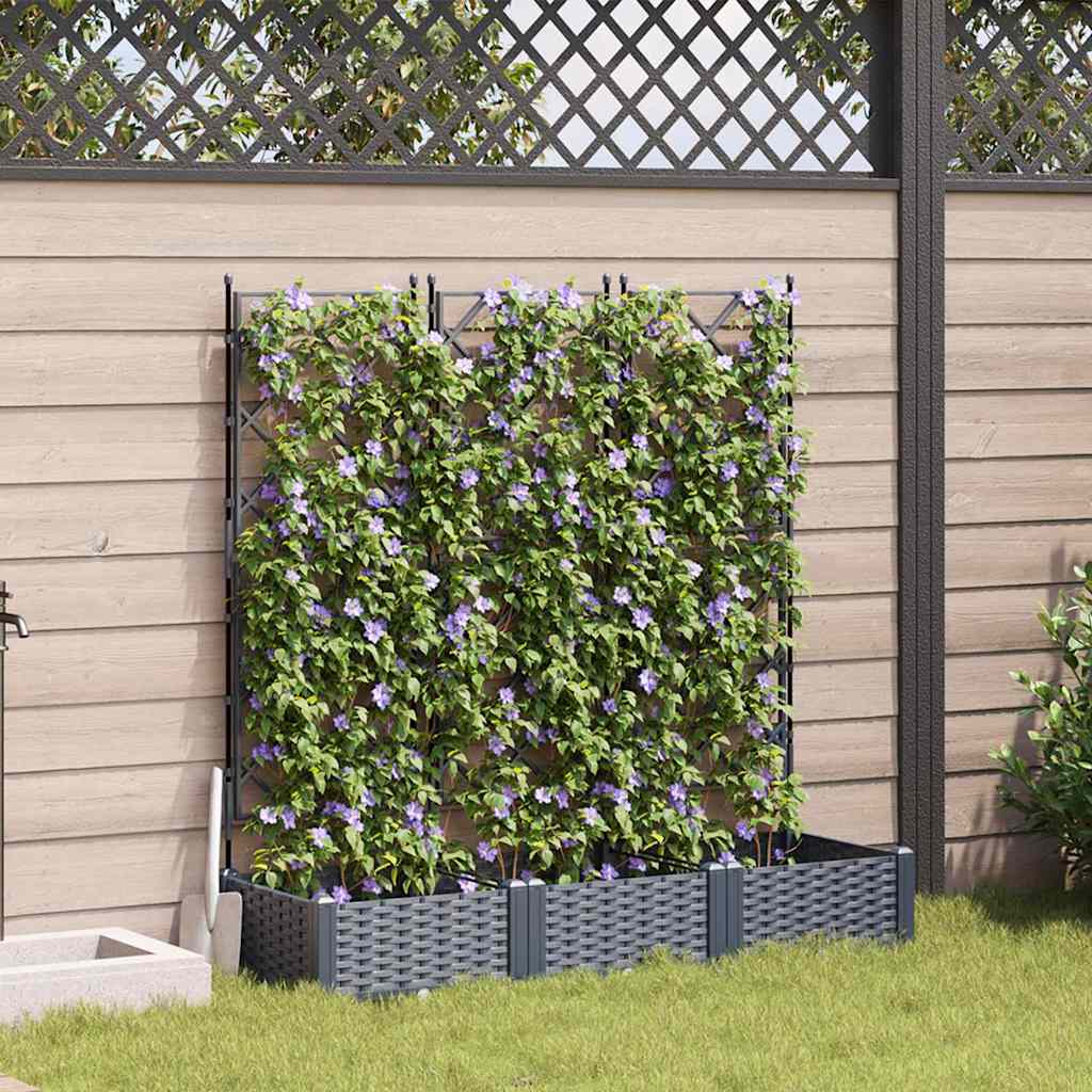 Vidaxl tuin bloempot 3 pcs grijs 120 x 40 x 125,5 cm staal