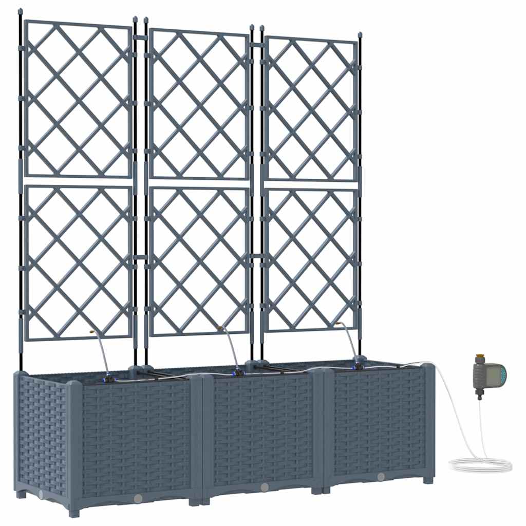 Vidaxl tuin bloempot 3 pcs licht grijs staal
