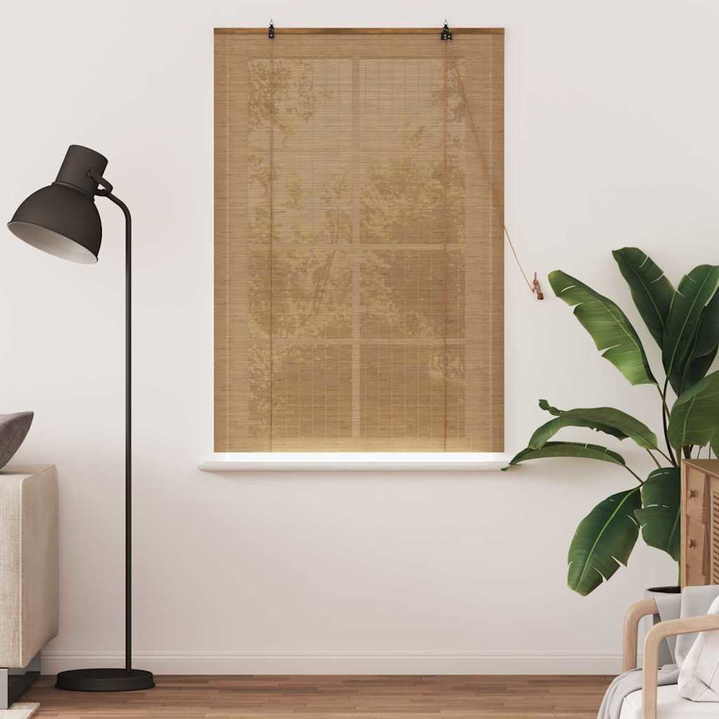 Vidaxl rolgordijn met gordijnen bruin 120 x 160 cm bamboe
