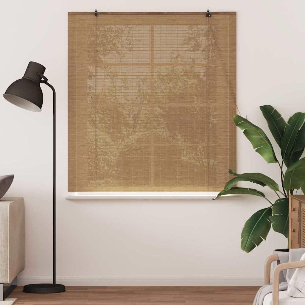 Vidaxl rolgordijn met gordijnen bruin 140 x 160 cm bamboe