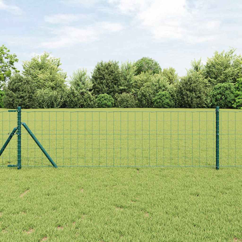Vidaxl euro hek groen 0,8 x 10 m pvc-gecoat ijzer