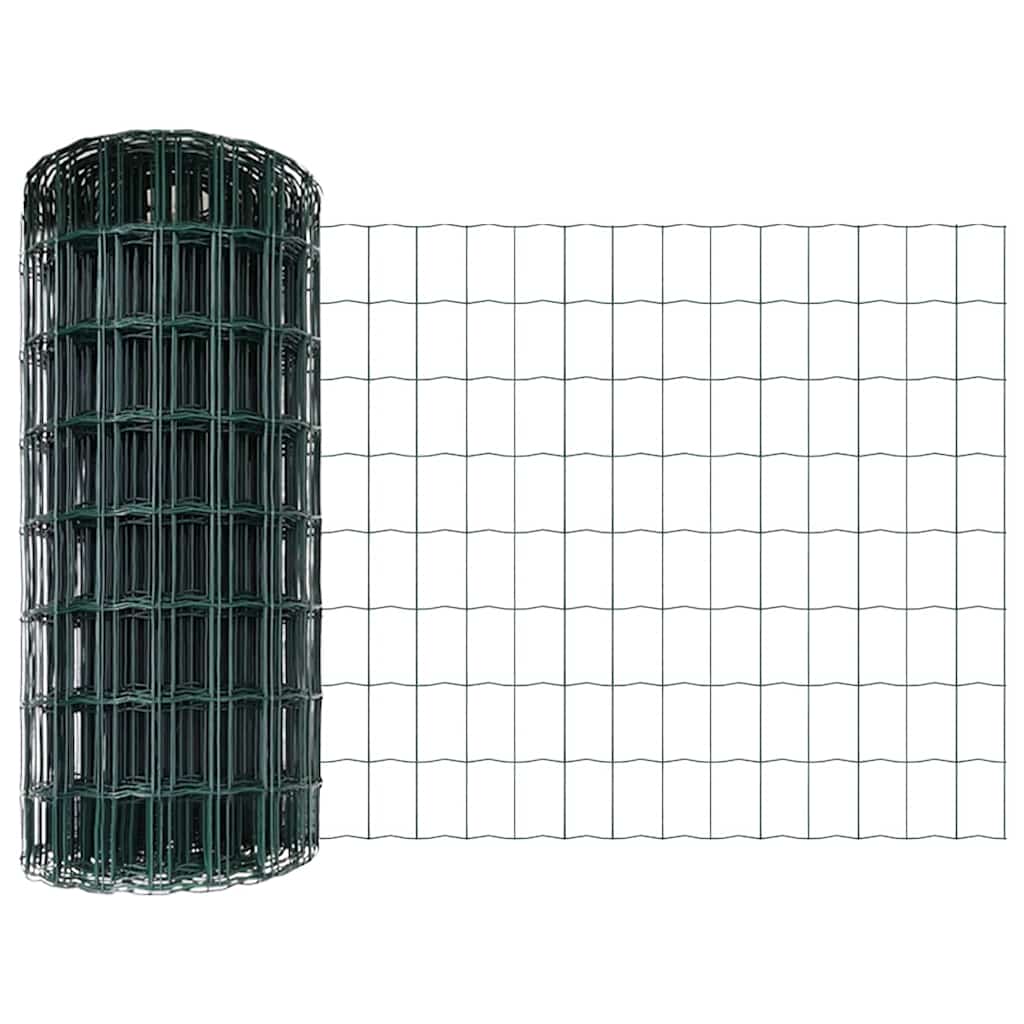 Vidaxl euro hek groen 0,6 x 25 m pvc-gecoat ijzer