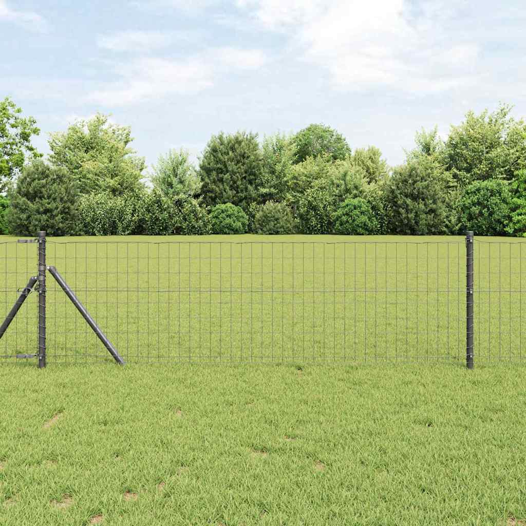 Vidaxl euro hek grijs 0,8 x 25 m pvc-gecoat ijzer