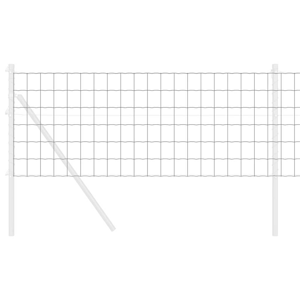 Vidaxl euro hek grijs 0,4 x 50 m pvc-gecoat ijzer