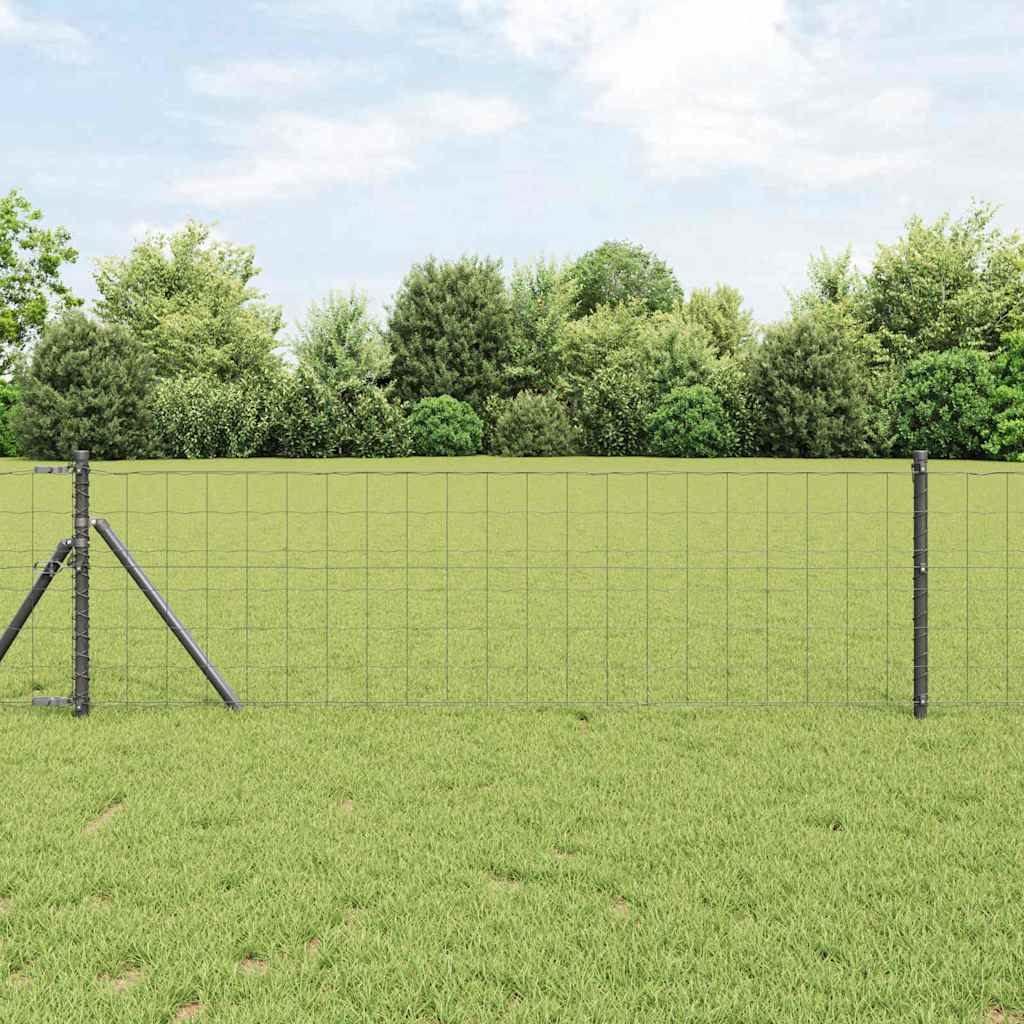 Vidaxl euro hek grijs 0,4 x 50 m pvc-gecoat ijzer