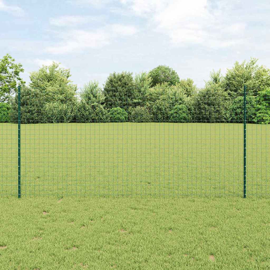 Vidaxl hek met paal groen 1,2 x 10 m staal en pvc