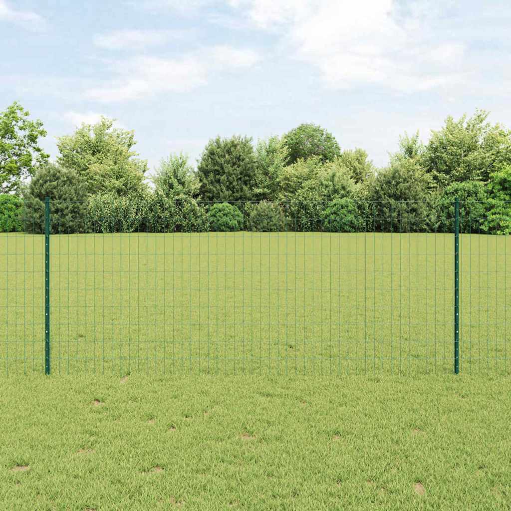 Vidaxl hek met paal groen 1 x 10 m staal en pvc