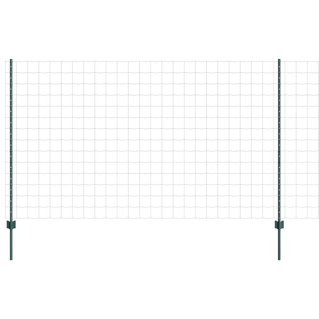 Vidaxl hek met paal groen 1,4 x 10 m staal en pvc