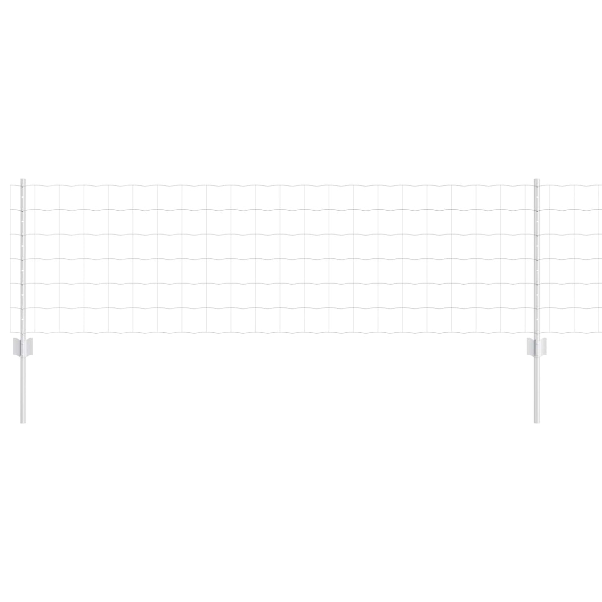 Vidaxl hek met paal zilver 0,6 x 25 m staal