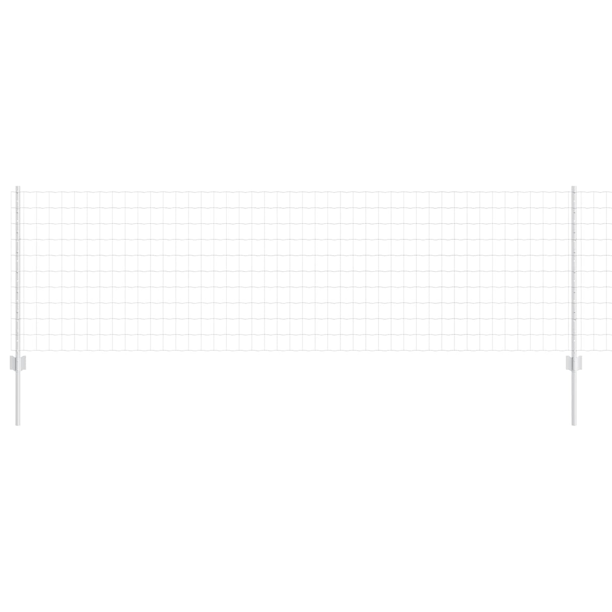 Vidaxl hek met paal zilver 0,8 x 25 m staal