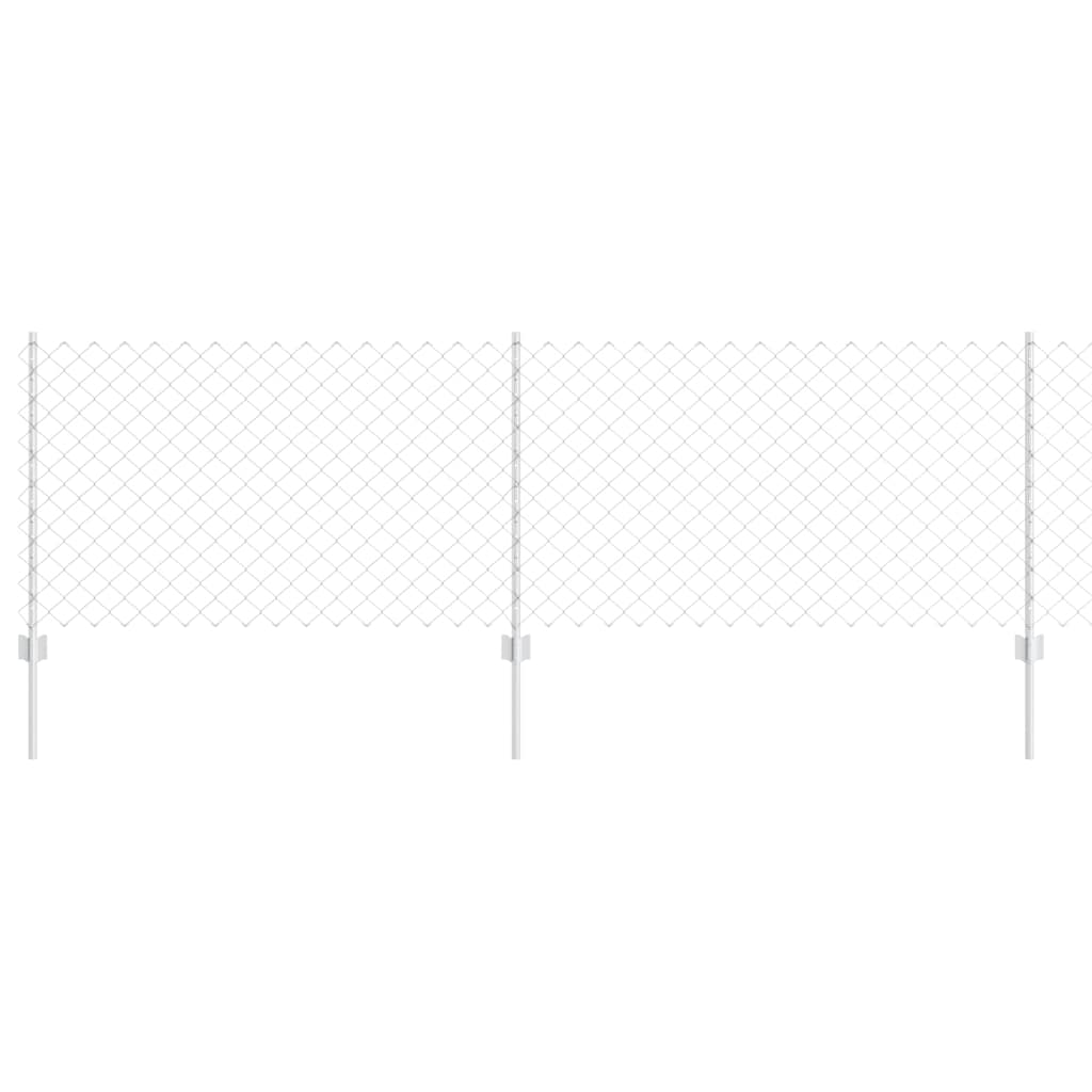 Vidaxl hek met paal zilver 0,8 x 10 m staal