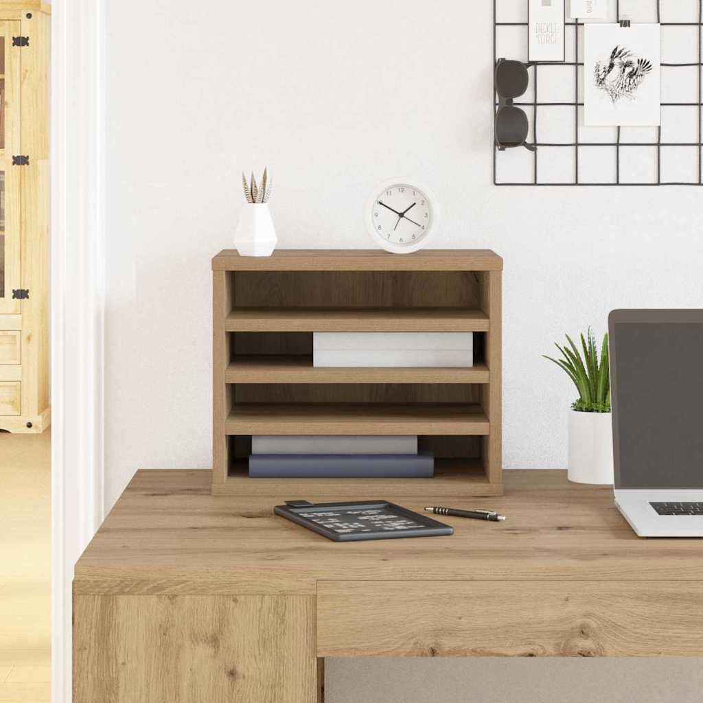 Vidaxl bureau organizer artisan eiken 36 x 26 x 29,5 cm bewerkt hout