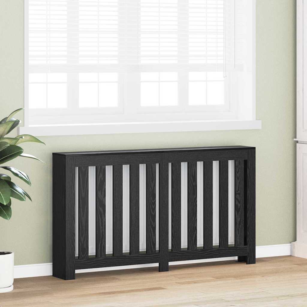 Vidaxl radiatorafdekking zwart eiken 149 x 20 x 82 cm bewerkt hout
