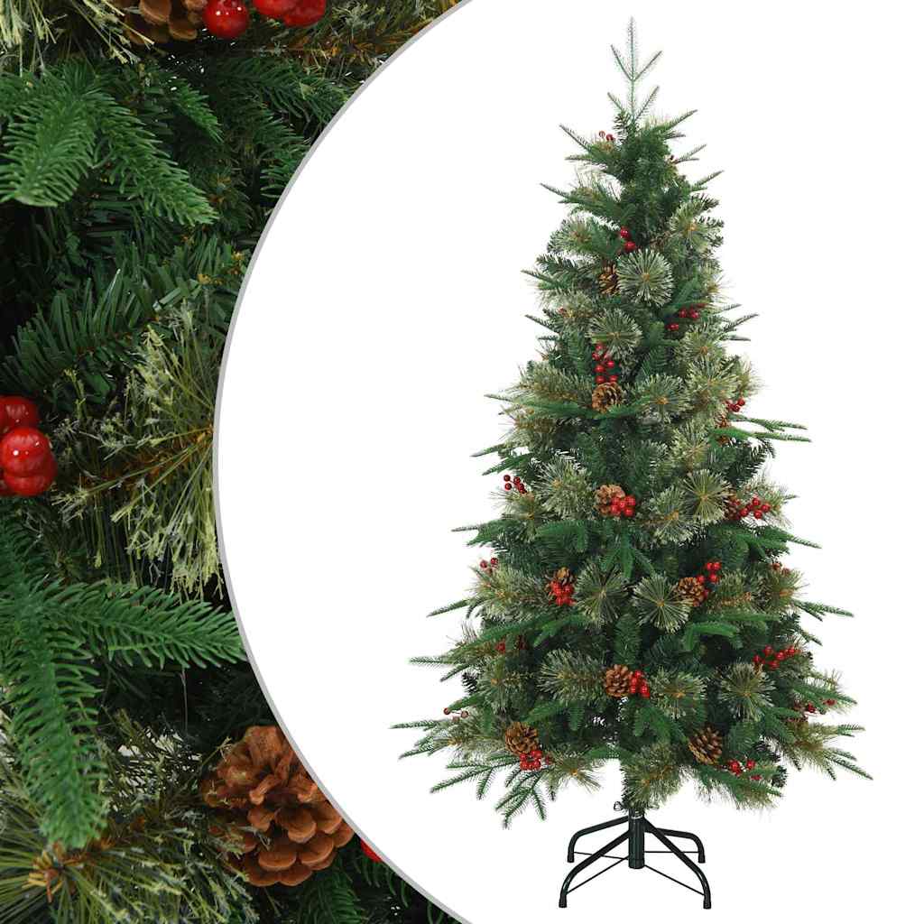 Vidaxl kunstmatige inklapbare kerstboom groen 120 cm pvc, pe en staal