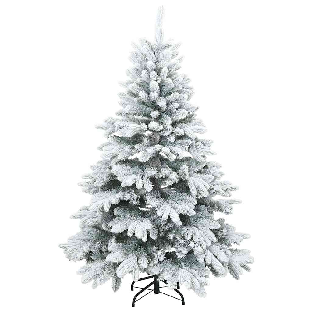 Vidaxl kunst kerstboom met geveerde takken, sneeuw bedekt wit 120 cm