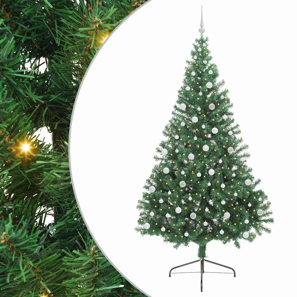 Vidaxl kunstmatig voorverlicht kerstboom met 300 led groen 240 cm pvc
