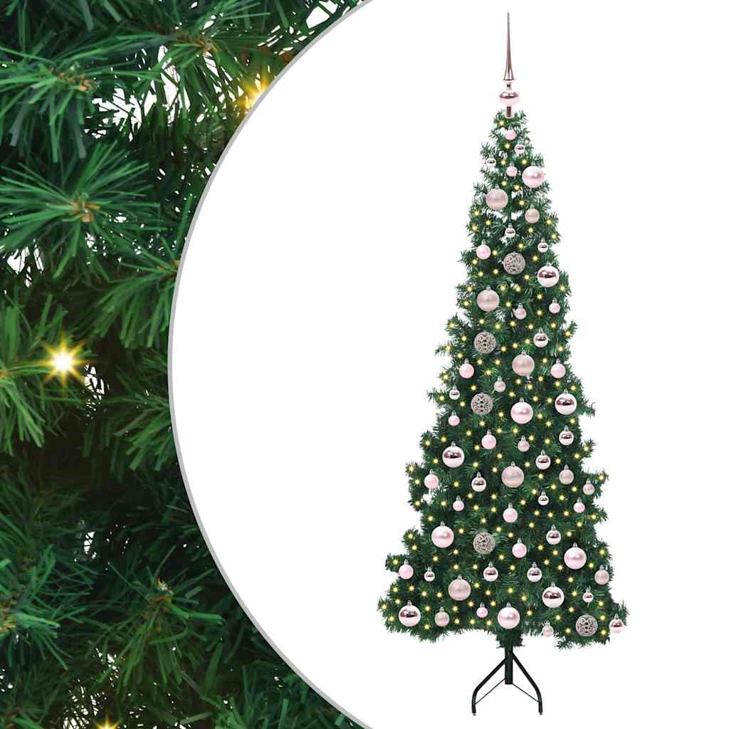 Vidaxl hoek kunstkerstboom met 300 led groen 180 cm pvc en metaal