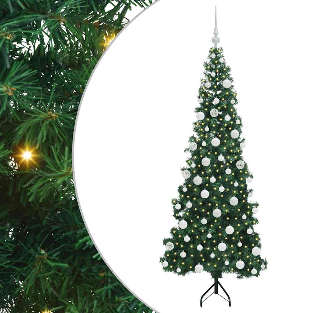 Vidaxl hoek kunstkerstboom met 300 led groen 180 cm pvc en metaal