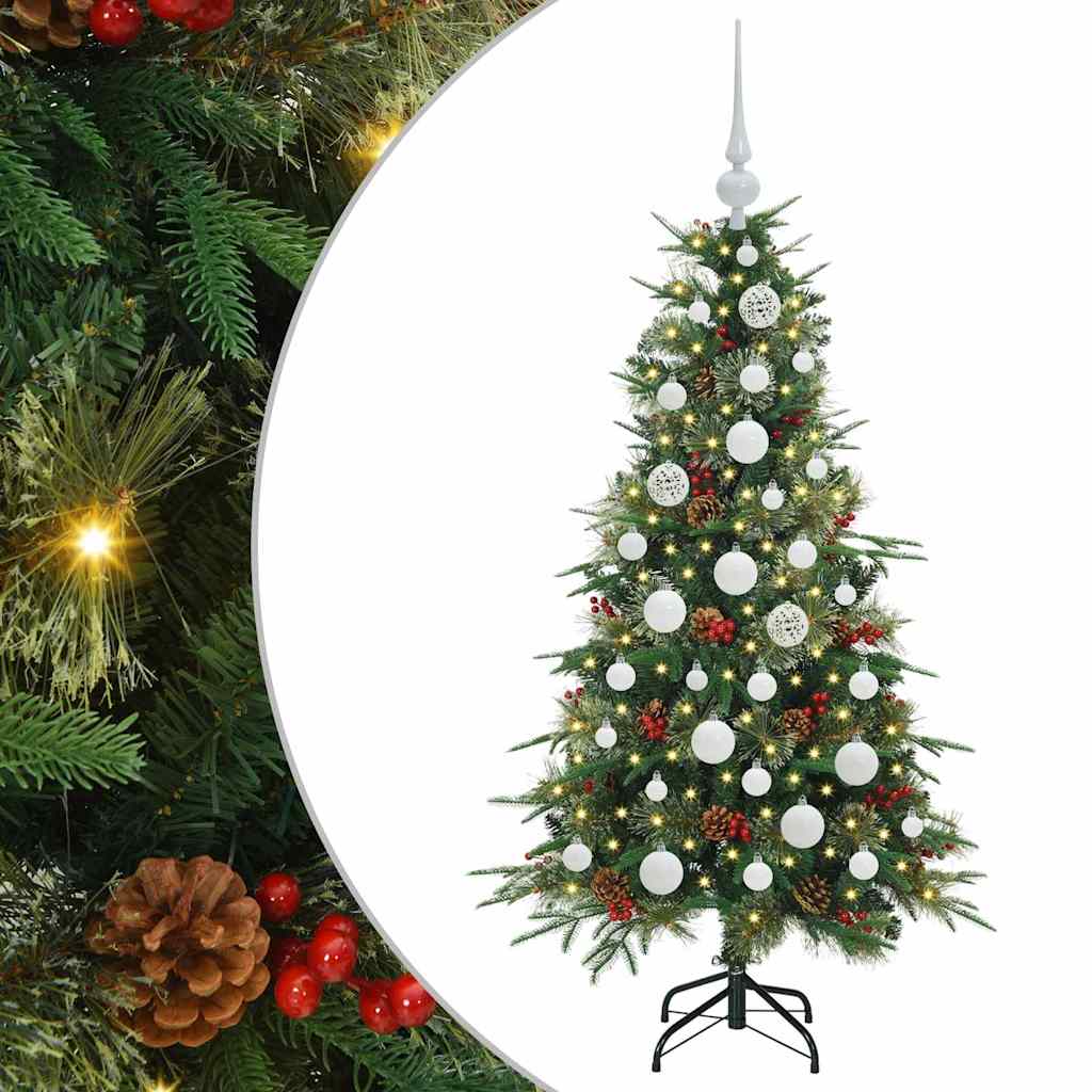 Vidaxl kunstmatige inklapbare kerstboom groen 120 cm pe en pvc