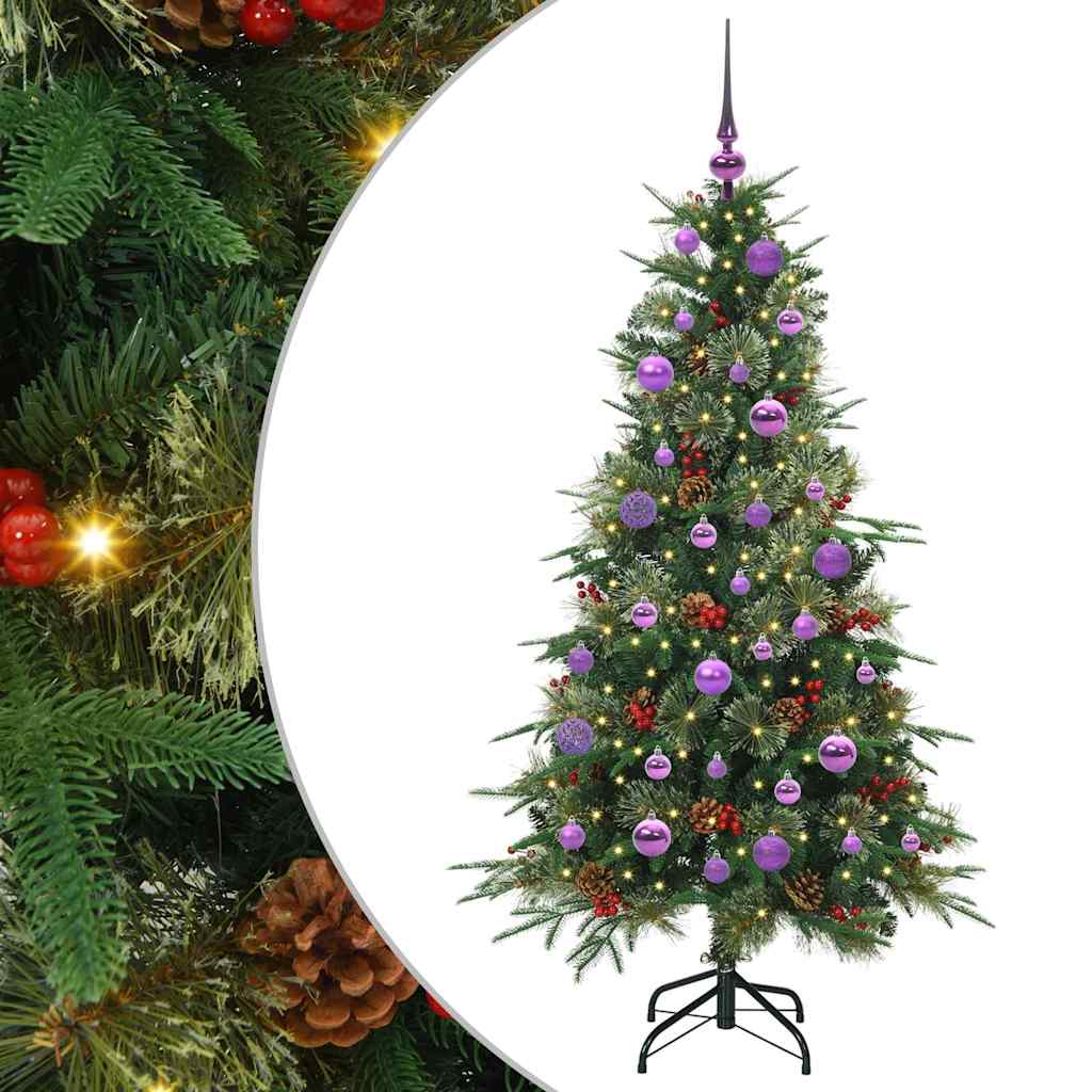 Vidaxl kunstmatige inklapbare kerstboom groen 150 cm pe en pvc