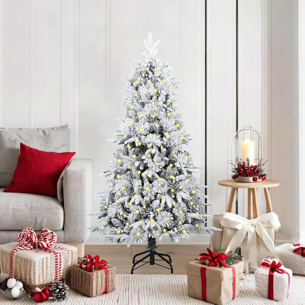 Vidaxl kunstmatige inklapbare kerstboom wit 150 cm pe en pvc