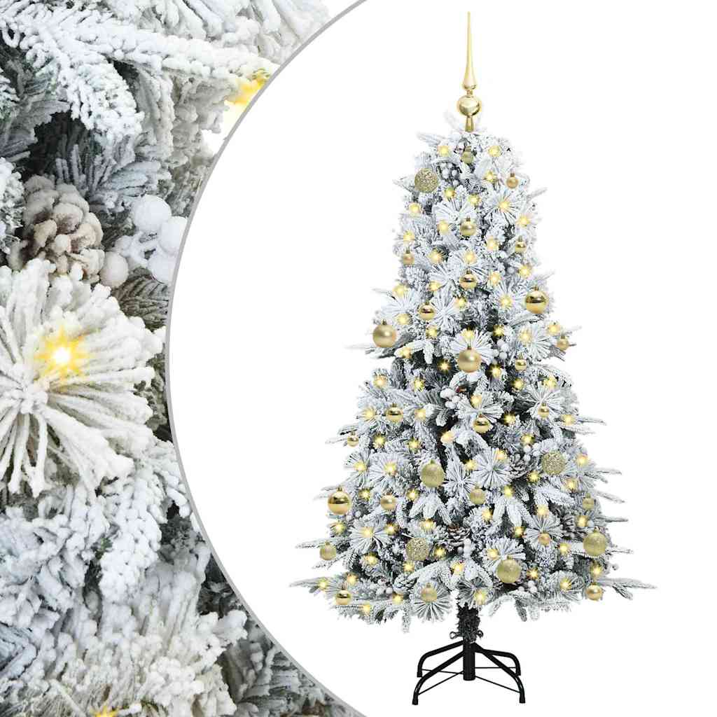 Vidaxl kunstmatige inklapbare kerstboom wit 150 cm pe en pvc