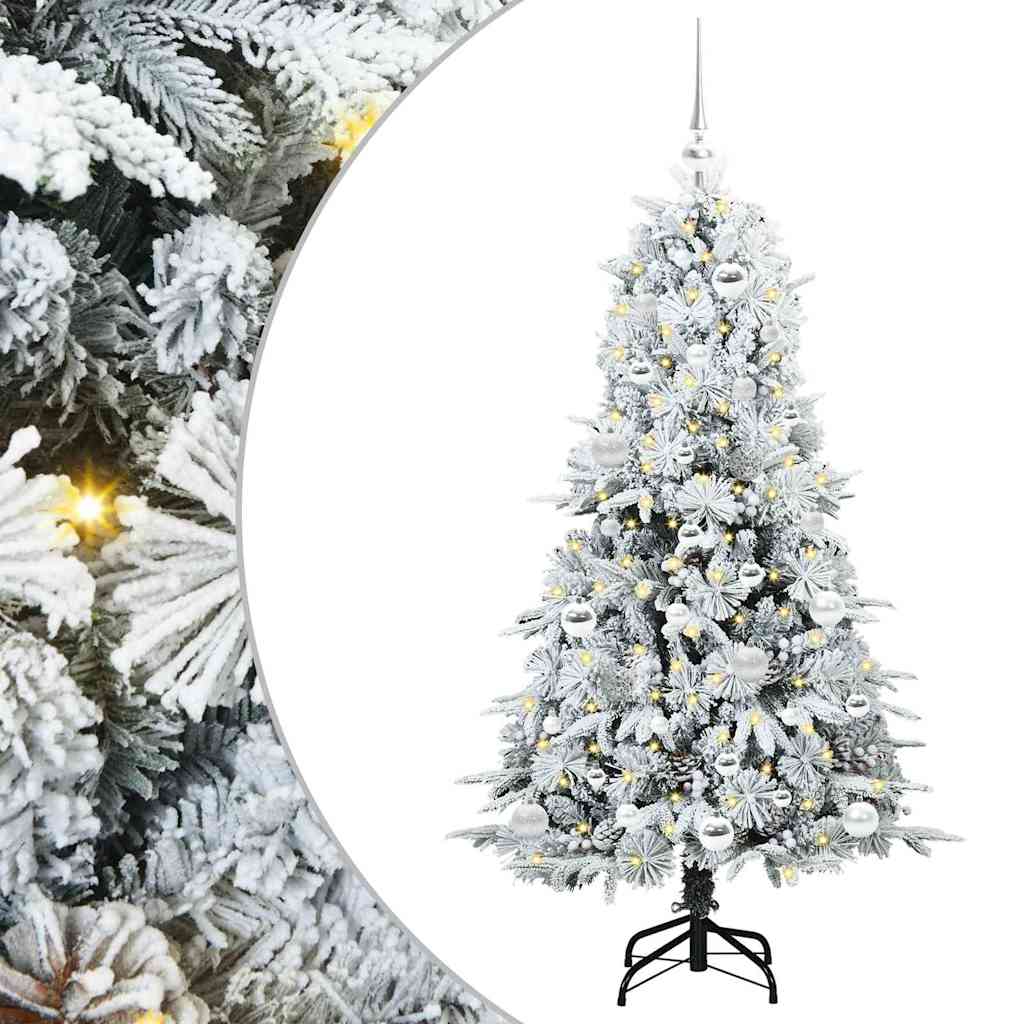 Vidaxl kunstmatige inklapbare kerstboom wit 150 cm pe en pvc