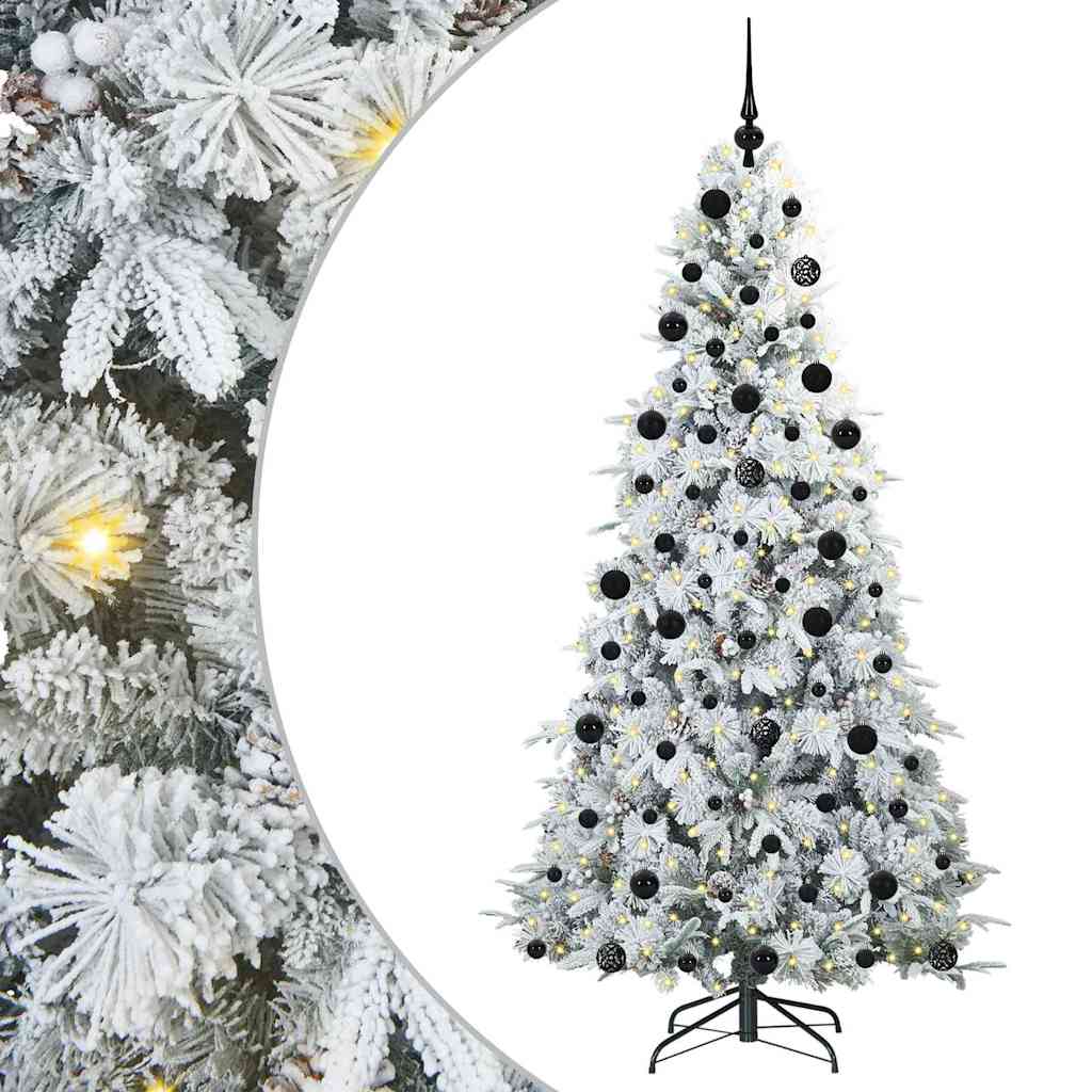 Vidaxl kunstmatige inklapbare kerstboom wit 210 cm pe en pvc