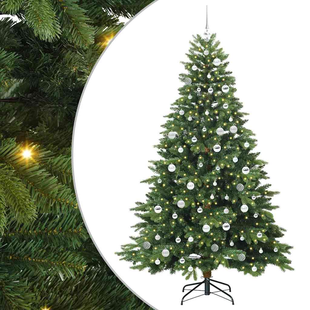 Vidaxl kunstkerstboom met 300 led met standaard groen 210 cm pe en pvc