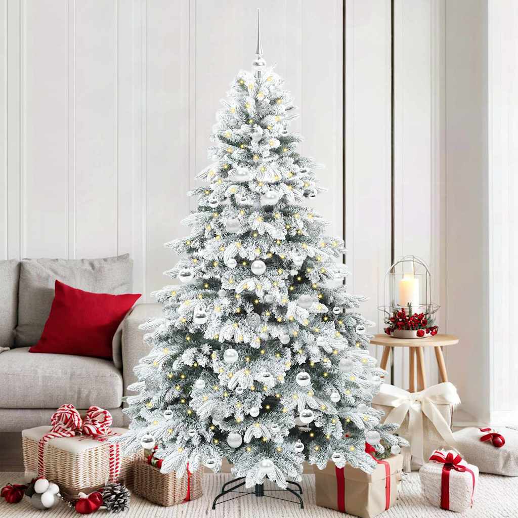 Vidaxl kunstkerstboom met 300 led met standaard wit 180 cm pe en pvc