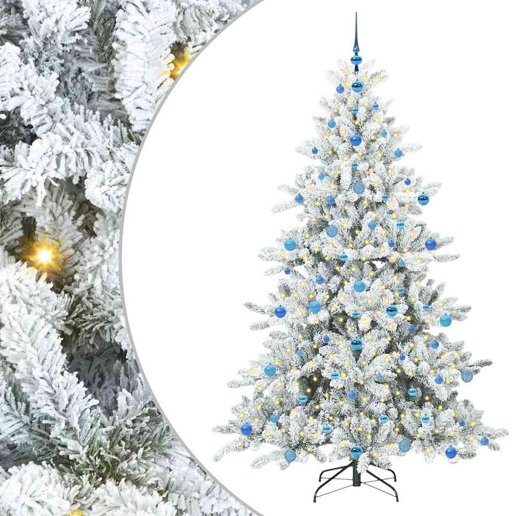 Vidaxl kunstmatige inklapbare kerstboom wit 210 cm pvc en staal