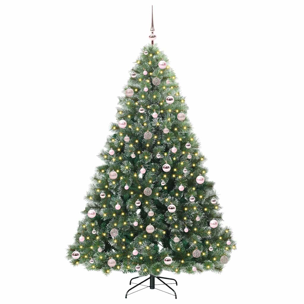 Vidaxl kunstkerstboom met 300 led met standaard groen 210 cm pe en pvc