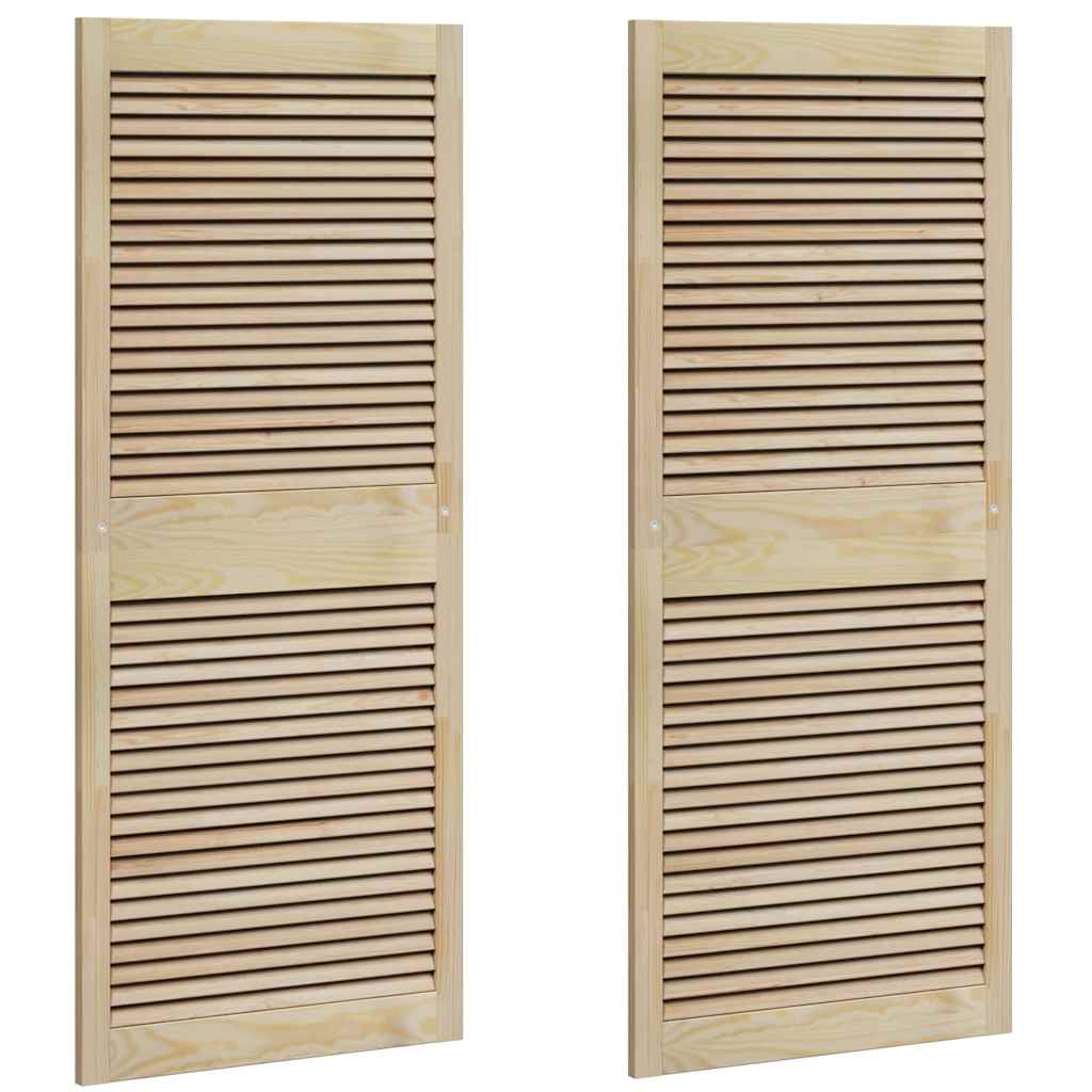 Vidaxl kastdeur 2 pcs naturel 140,5 x 2,1 x 59,5 cm massief grenenhout
