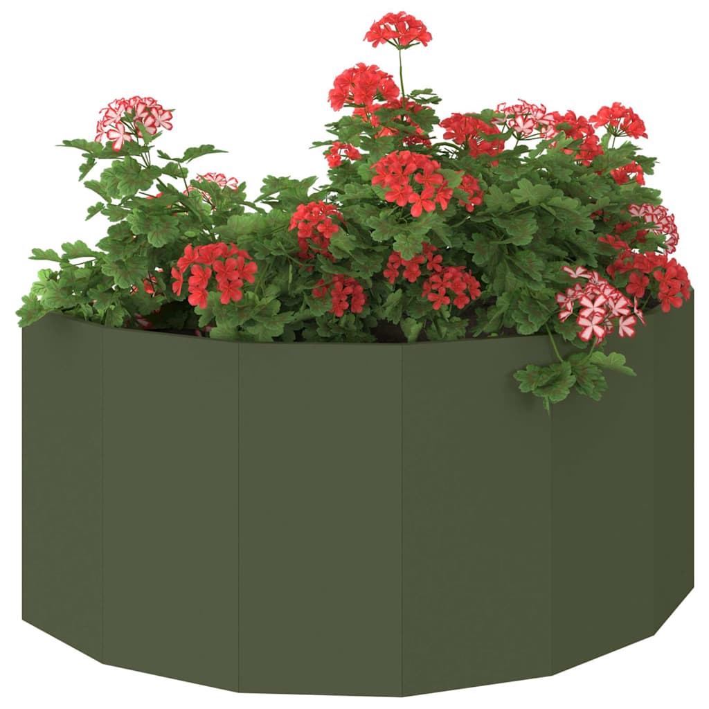 Vidaxl plantenbak olijf groen 120 x 60 x 50 cm staal