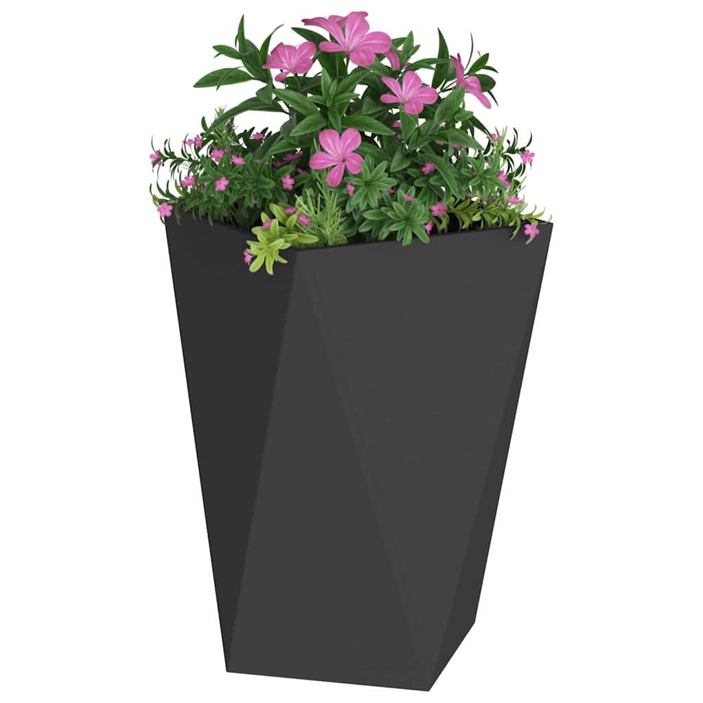 Vidaxl plantenbak 2 pcs zwart 50 x 50 x 75 cm staal