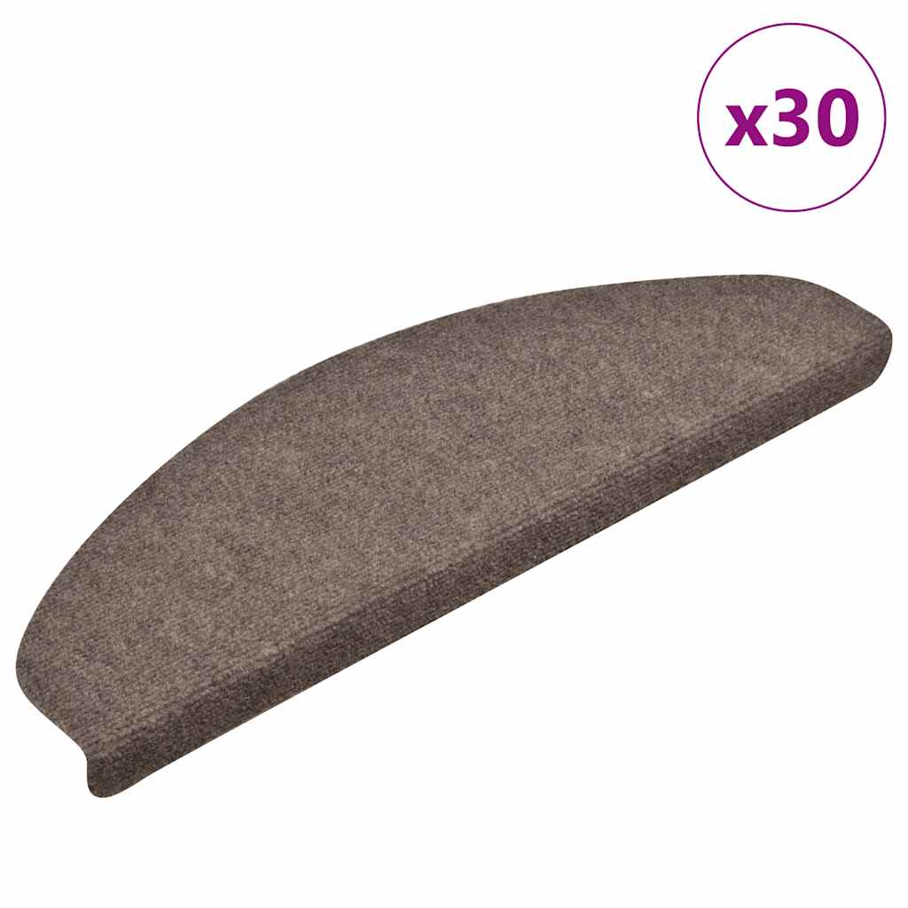 Vidaxl trapmatten zelfklevend 30 stuks 65x21x4 cm beige halfrond groot